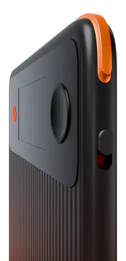 Raised corner key for eyes-free recording control