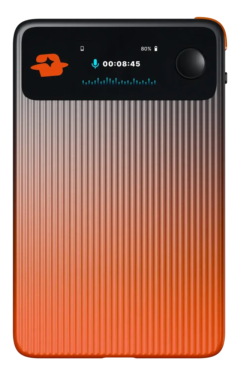 EurekaMind 2.0 always-on display showing a live recording